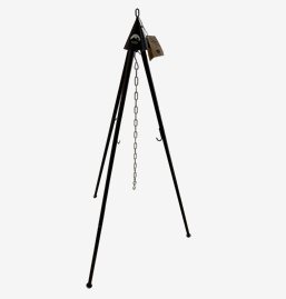 Big tripod with 4 chains and hooks + canvas bag