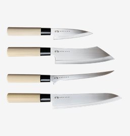 Houcho knifeset in wooden box 4 pcs (SVK013, SVK014,SVK015, SVK006)