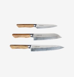 Satake Kaizen 3-piece Knife Set Gyuto 21cm, Santoku 18cm  & Petty 12cm